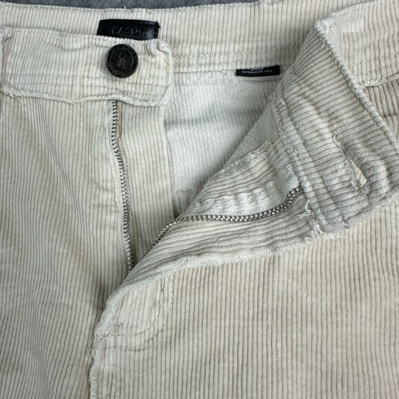 Reason Cargo Pants Mens 34 Beige Double Knee Straight Leg Corduroy Textured - Picture 16 of 16